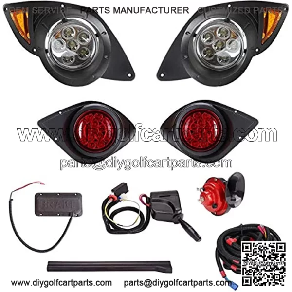 Golf Cart LED Light Kit for Yamaha G29 Drive 2007-up, Headlights taillights Turn Signals Hazard Brake Lights Horn