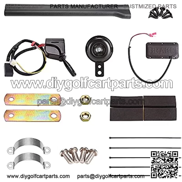 Upgrade Golf Cart LED Headlight Taillight Kit for Club Car DS, with Low/High Beam, Turn Signals Hazard Light Switch, Horn, Brake Pad, Daytime Running Lamp - Image 2