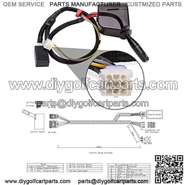 Golf Cart LED Light Kit for EZGO Freedom/t48 2014-up (Gas & Electric) with Universal Deluxe Light Upgrade Kit, with Turn Signals Switch Horn Brake Lights Harness Must BE Worked ON 12V - Image 3