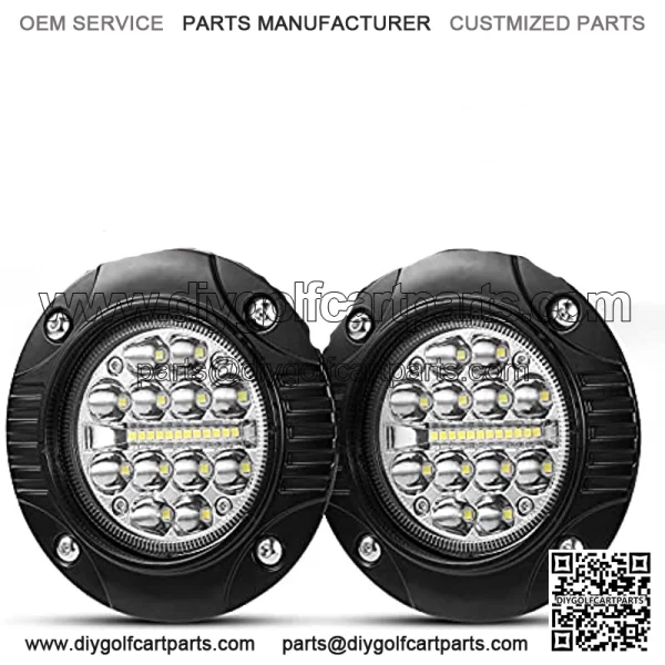 Flush Mount Led Pods 5 Inch LED Truck Work Light Bar 1Pair 48W Driving Bumper lights Flood Spot Combo Off Road Fog Lights Waterproof for Golf Cart Tractor Tacoma ATV UTV
