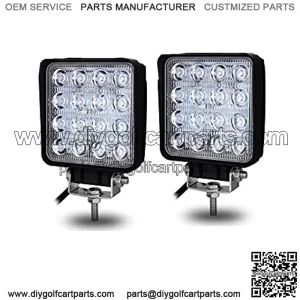 Luces de trabajo LED, 2 piezas de 4 pulgadas 48 W cuadrado inundaci??n barra de luz LED luz de conducci??n diurna IP67 resistente al agua para tractor Offroad JK 4x4 4WD Cami??n ATV UTV SUV 12V-24V