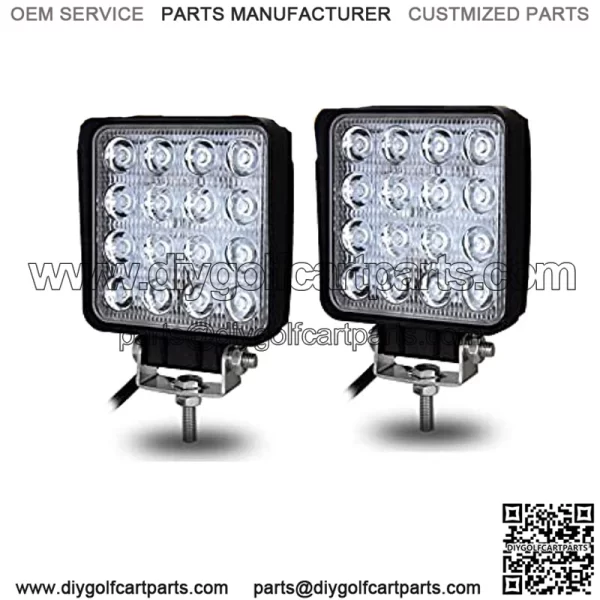 Luces de trabajo LED, 2 piezas de 4 pulgadas 48 W cuadrado inundaci??n barra de luz LED luz de conducci??n diurna IP67 resistente al agua para tractor Offroad JK 4x4 4WD Cami??n ATV UTV SUV 12V-24V
