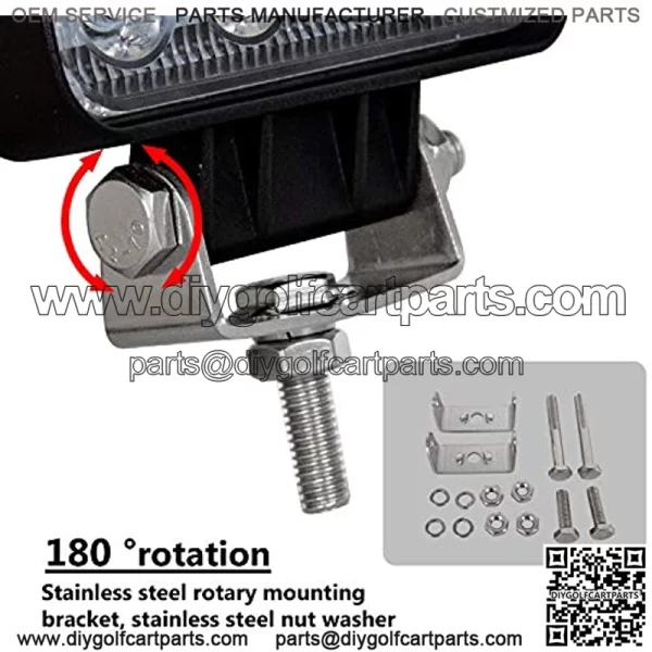 Luces de trabajo LED, 2 piezas de 4 pulgadas 48 W cuadrado inundaci??n barra de luz LED luz de conducci??n diurna IP67 resistente al agua para tractor Offroad JK 4x4 4WD Cami??n ATV UTV SUV 12V-24V - Image 4