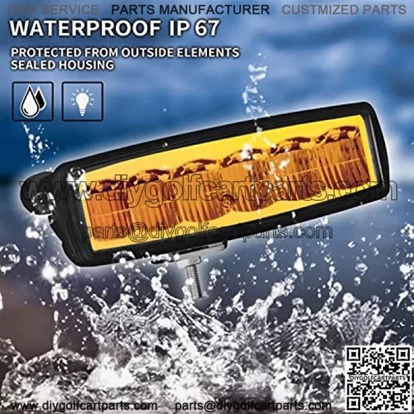 Luces antiniebla LED amarillas ??mbar para conducci??n, barras de luces todoterde 5.8 pulgadas, impermeables, luces auxili de trabajo para navegaci??n, coche, cami??n, ATV, UTV, motocicleta, golf, ba - Image 4