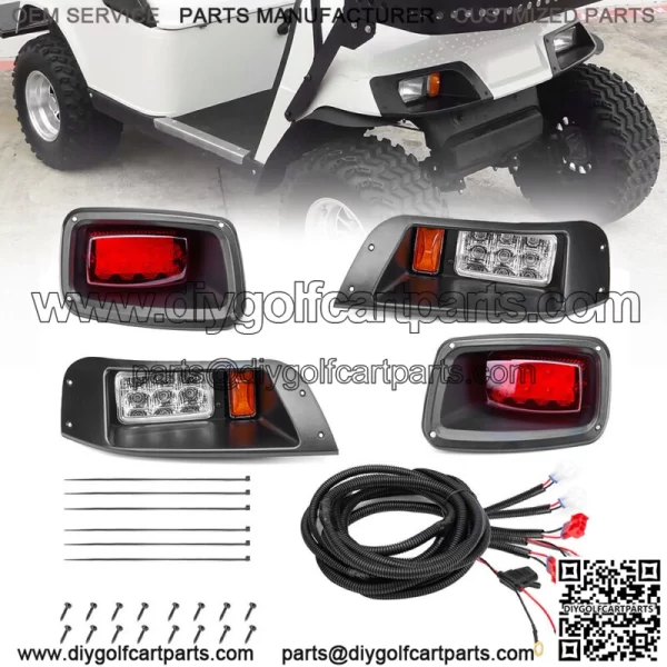 For EZGO TXT Golf Cart LED Headlight + Tail Light Kit Gas or Electric 1996-2013