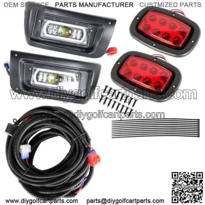FULL LED Headlight & Tail Light Kit For Club Car DS Gas&Elec Golf Cart 1993+
