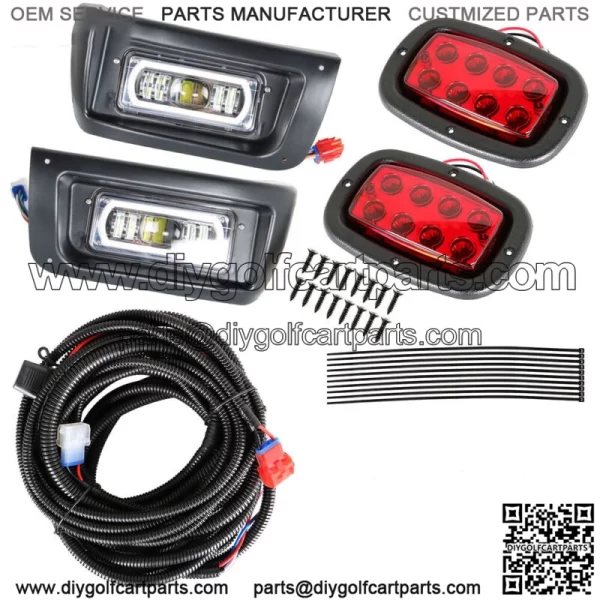 FULL LED Headlight & Tail Light Kit For Club Car DS Gas&Elec Golf Cart 1993+