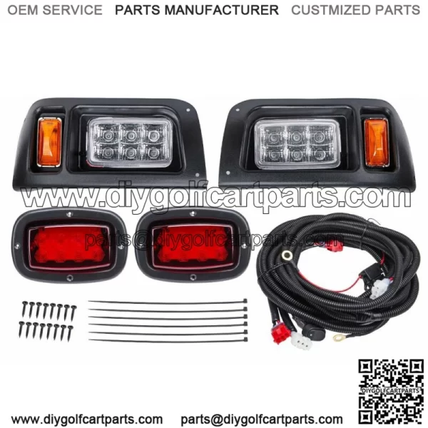 For Club Car DS Light Kit Headlights & Tail Lights LED Adjustable 1993+ Gas&Eelc