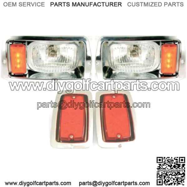 Club Car DS 1982-1992 Chrome Headlight LED Marker/Taillights Light Kit