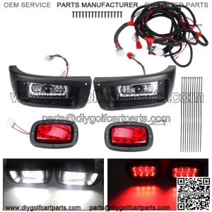 LED Headlight & Tail Light Kit for Club Car DS Golf Cart 1993-UP Gas/Elec Models