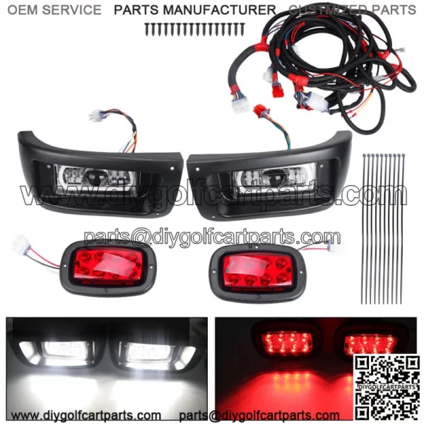 LED Headlight & Tail Light Kit for Club Car DS Golf Cart 1993-UP Gas/Elec Models