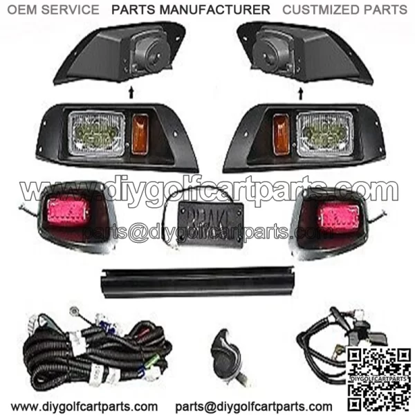Hi-Low Beam Deluxe light kit Fits EZGO TXT LED pre 2013  12-48V  With Brake Pad