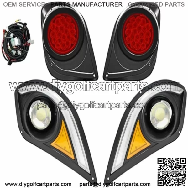 Yamaha Drive 2 Golf Cart LED Headlight & Tail Light Kit 2017-Up w/ Accent Lights