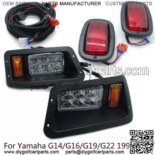 FOR YAMAHA G14 G16 G19 G22 LED HEAD LIGHTS & LED TAIL LIGHTS GOLF CART LIGHT KIT