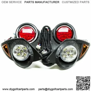 For Yamaha G29 Drive Golf Cart LED Headlight & Tail Light Kit 2007-Up Gas&Elec.