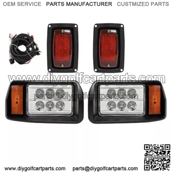 LED Factory Style Light Kit, Black, Fits Club Car DS years 1993+, 12-48V