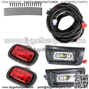 New FULL LED Headlight & Tail Light Kit For 1993+ Club Car DS Golf Cart Gas&Elec