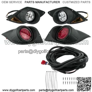 For Yamaha G29 Drive Golf Cart 2007-UP LED Headlight Kit with LED Tail Lights