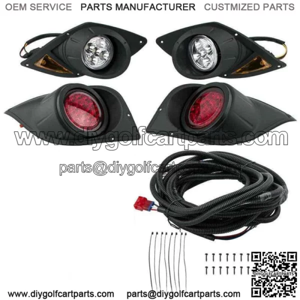 For Yamaha G29 Drive Golf Cart 2007-UP LED Headlight Kit with LED Tail Lights