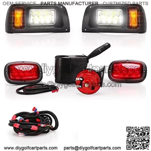 Golf Cart 12 Volt LED Headlight and Tail Light Kit for Club Car &