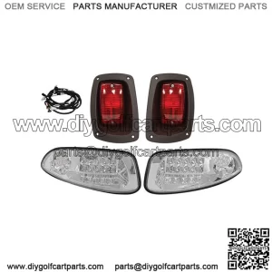 Golf Cart EZGO RXV LED Headlight and Tail Light Kit - Clear Lens (2016+)