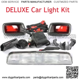 New For EZ-GO TXT Golf Car Light DELUXE Kit Headlight+LED Tail Light Kit