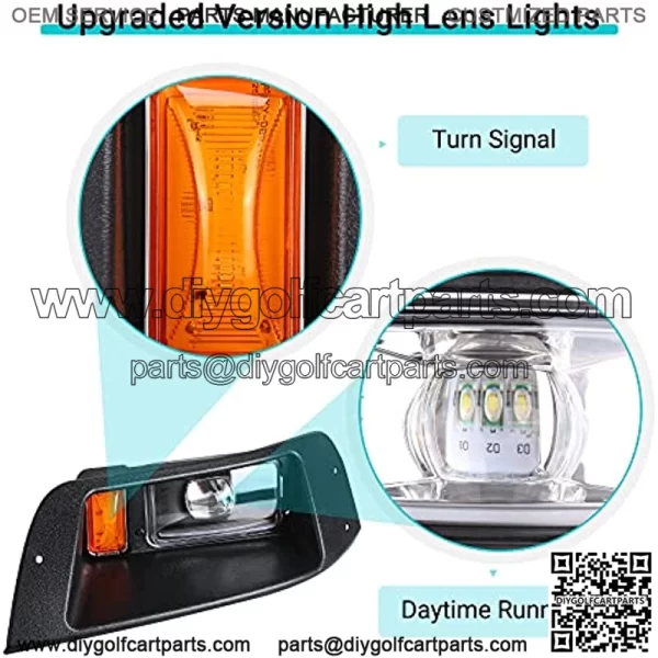 Golf Cart Deluxe Light Kit for 12-48V EZGO TXT, APP Control LED Light kit with Daytime Running Light and RGB Multi-Color Strip Neon Light Complete Light Kit - Image 2