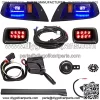 Golf Cart Deluxe LED Headlight Taillight Light Kit for EZGO TXT, RGB Daytime Running Light Low High Beam Turn Signal Brake Pad Hazard Light Function