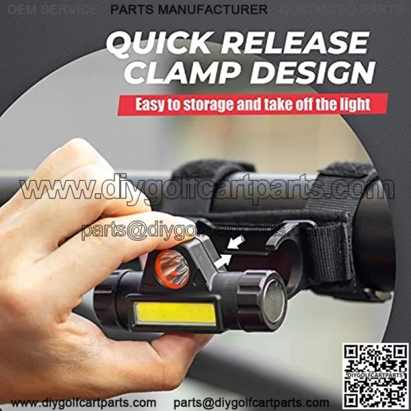 UTV Dome Light Roll Bar Cage Mount Interior Lights Compatible with Polaris RZR Can Am Talon Kawasaki Golf Cart Boat Off-Road-Work for 1.25??-2.0" Roll Bar or Ironwork - Image 4