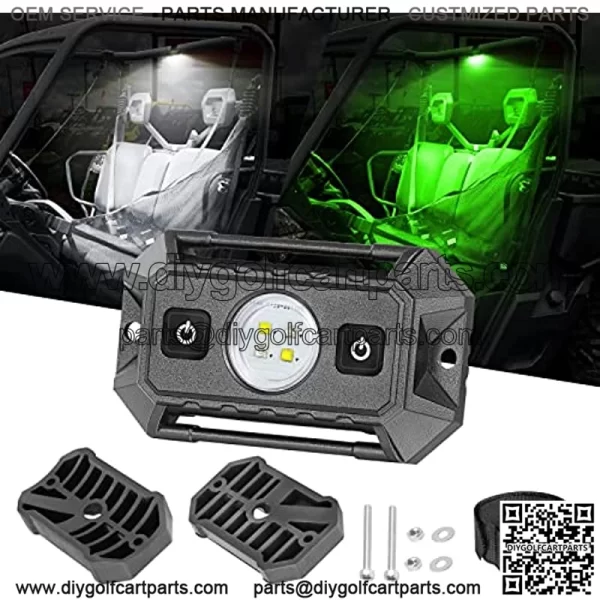 UTV Dome Light with Switch, Rfroad Lighting Universal Roll Bar Mount LED Light Roll Cage Courtesy Light Map Light Interior Light for UTV ATV Golf Cart Trucks Bed RZR Polaris Off-Road - White/Green