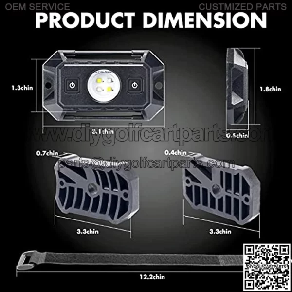 UTV Interior Light w/Switch Universal LED Dome Light Utility Roll Bar Cage Light Accessories Light Truck Bed Light for UTV ATV RZR 4x4 Can-Am Polaris Truck-White/Green - Image 3