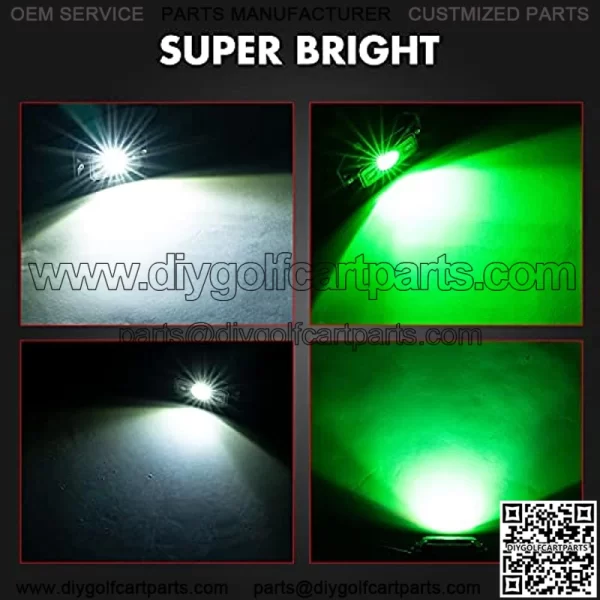 UTV Interior Light w/Switch Universal LED Dome Light Utility Roll Bar Cage Light Accessories Light Truck Bed Light for UTV ATV RZR 4x4 Can-Am Polaris Truck-White/Green - Image 4