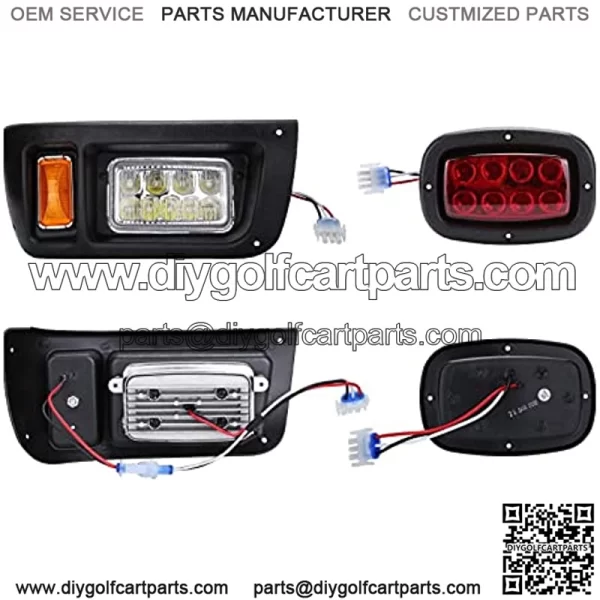 Golf Cart Light Kit for Club Car DS (12V)All Models with LED Head Light, Tail Lights, Turn Signals, Brake Lights Emergency Flasher and Horn - Image 2