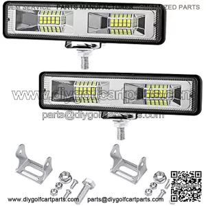 Golf cart Lights, 6 inch LED Light Bar 48W 6000K Super Bright Off Road Driving Work Light for ATV UTV Car Truck Golf Cart
