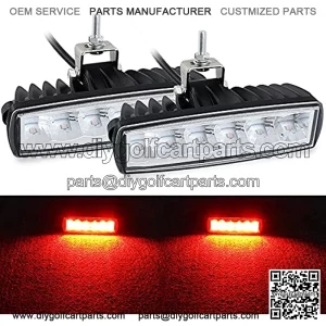 LED Red Driving Lights Bar 2Pcs 30W 6Inch Waterproof Driving Fog Lights Work Auxiliary Lights Red Hunting Fishing Lights Fit for Fish Pig Deer Hog Predator Truck Trator ATV Golf Cart Boat