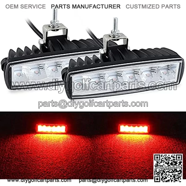 LED Red Driving Lights Bar 2Pcs 30W 6Inch Waterproof Driving Fog Lights Work Auxiliary Lights Red Hunting Fishing Lights Fit for Fish Pig Deer Hog Predator Truck Trator ATV Golf Cart Boat