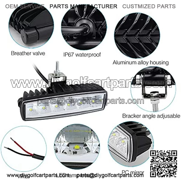 LED Red Driving Lights Bar 2Pcs 30W 6Inch Waterproof Driving Fog Lights Work Auxiliary Lights Red Hunting Fishing Lights Fit for Fish Pig Deer Hog Predator Truck Trator ATV Golf Cart Boat - Image 3