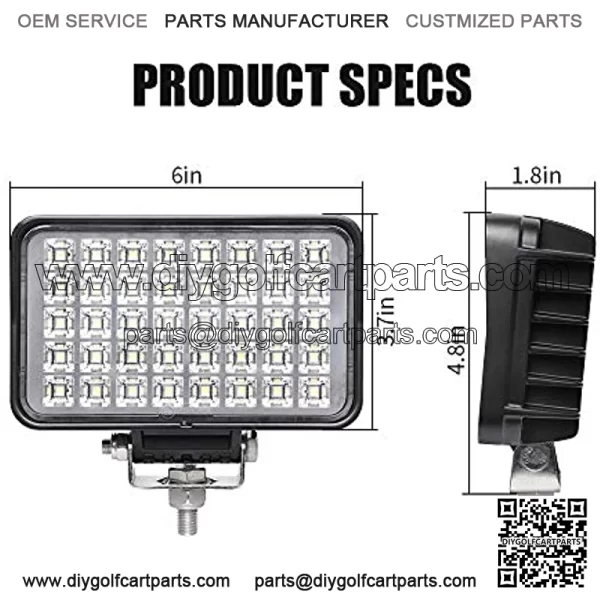 New 6 Inch Led Work Light for Truck, 80W 6800Lumens Flood Light Off Road Light for Jeep Tractor SUV ATV, 12/24V - Image 2