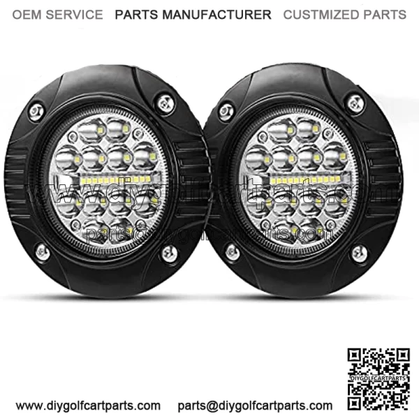 Flush Mount LED Light Pods 5 Inch LED Work Light Bar Pair 48W Driving Bumper lights Flood Spot Combo Off Road Fog Lights Waterproof for Tractor Truck ATV UTV Golf Cart