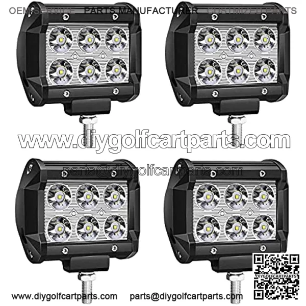 LED Pod Lights 4 Inch 18W 1800LM (Per Light) Waterproof Offroad Driving Lights Fog Lights Spot Beam LED Cubes Lights for Pickup Truck Jeep ATV UTV Boats,4Pack