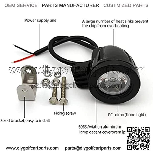 LED Spot Light Motorcycle Driving Fog Lights 2Pcs 2Inch Round Waterproof LED Pod Lights Work Auxiliary Lights Offroad Driving Lights Fit for Motorcycle Auto Truck UTV SUV Tractor Forklift - Image 3