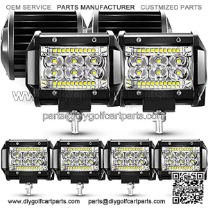LED Pods for Truck, 4 Inch LED Light Bar, 15000lm 78W 12V 24V Spot Flood Combo Offroad Fog Lights LED Work Light Driving for Truck Pickup Tractor ATV UTV SUV RV Golf Cart Boat, Pack of 8