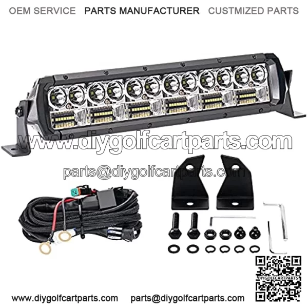 LED Light Bar, 12 Inch 162W Off Road LED Light Bar Dual Row LED Work Lights Spot Flood Combo Fog Light with Wiring Harness LED Driving Light for Truck ATV UTV SUV Tractor Boat