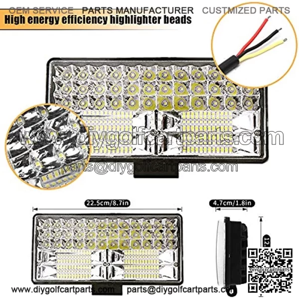 Led Driving Light Bar, 9 inch, 12-80V 84LED 32,000lm 250W Spot & Flood Combo Off Road Light Bar Driving Waterproof Led Work Light for Truck Tractor Pickup Boat Car SUV ATV RV (Pair) - Image 2