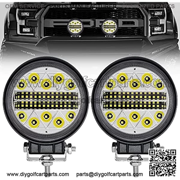 4.5" Round LED Work Light Bar 126W Waterproof Driving Light, Spot & Flood Light Off-Road Lights Truck Light Tractor Light Boat Light for Truck Pickup Jeep SUV ATV UTV-2pcs