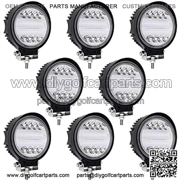 LED Light Bar Turboo 8pcs 4 inch 96w Round LED Offroad Light Pods Spot Flood Combo Work Light Off Road Driving Light Fog Lights Waterproof for Trucks Jeep ATV UTV SUV Pickup Boat