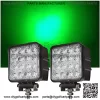 Green Led Pods 48W 3inch Spot Hunting Lights Driving Work Fog Lamps for F150 Truck SUV Polaris Auxiliary Offroad Off-road Boat Fish Pig Deer Hog Hunting Motorcycle 12 Volt Motor (Pack of 2)