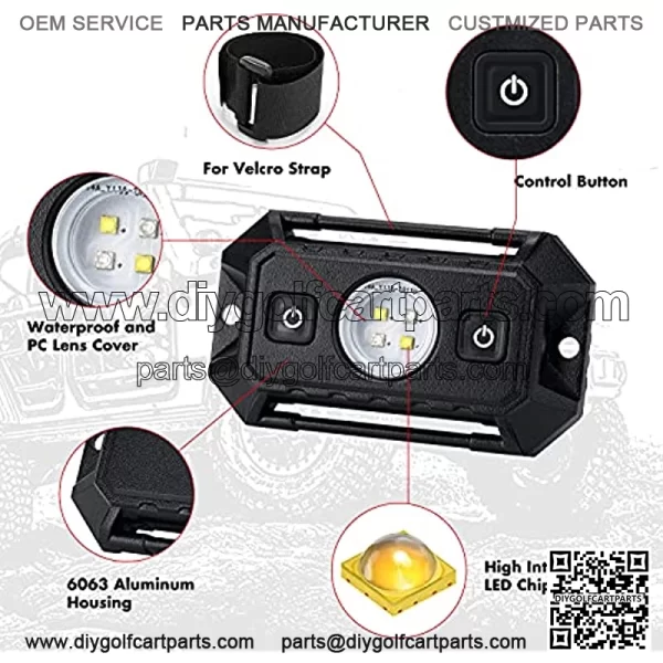 UTV Interior Dome Light W/ Switch Universal LED Light Utility Roll Cage Light Car Interior Reading Light Map Lights Interior Dome Light for UTV RZR 4x4 Can-Am Polaris Ranger Truck - White/Green - Image 3