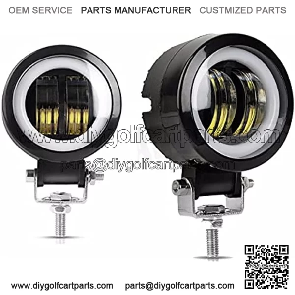 For Car Motorcycle Lights 3 Inch Fog Light White 6500K 10-60V DC Waterproof Round LED Angel Eye Light Strip Off-Road Vehicle Marine Work Light Motorcycle Light Jeep ATV UTV SUV Boat Marine 4X4
