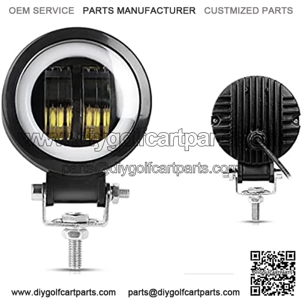 For Car Motorcycle Lights 3 Inch Fog Light White 6500K 10-60V DC Waterproof Round LED Angel Eye Light Strip Off-Road Vehicle Marine Work Light Motorcycle Light Jeep ATV UTV SUV Boat Marine 4X4 - Image 2